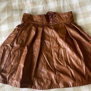Brown, size Small, leather skirt